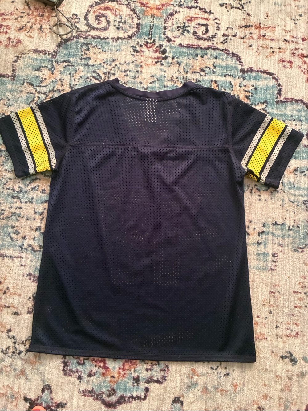 Russell Athletic Navy & Yellow Michigan Mesh Jersey Top - Picture 2 of 4
